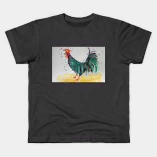Colourful Rooster, rooster art, watercolour rooster Kids T-Shirt